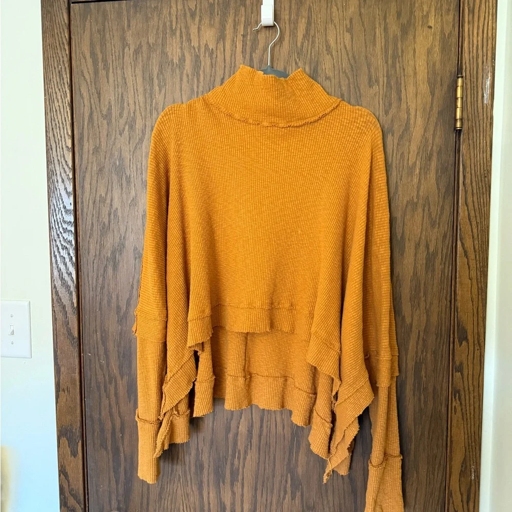 Free People We the Free Orange Turtle Neck Sweater - Picture 6 of 15